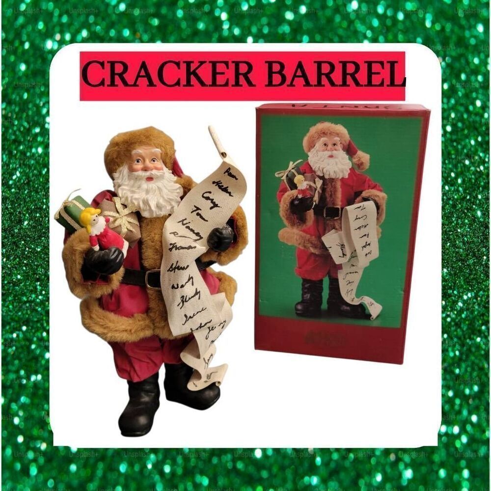 Cracker Barrel Santa Whimsical Vintage Figurine in Original Box